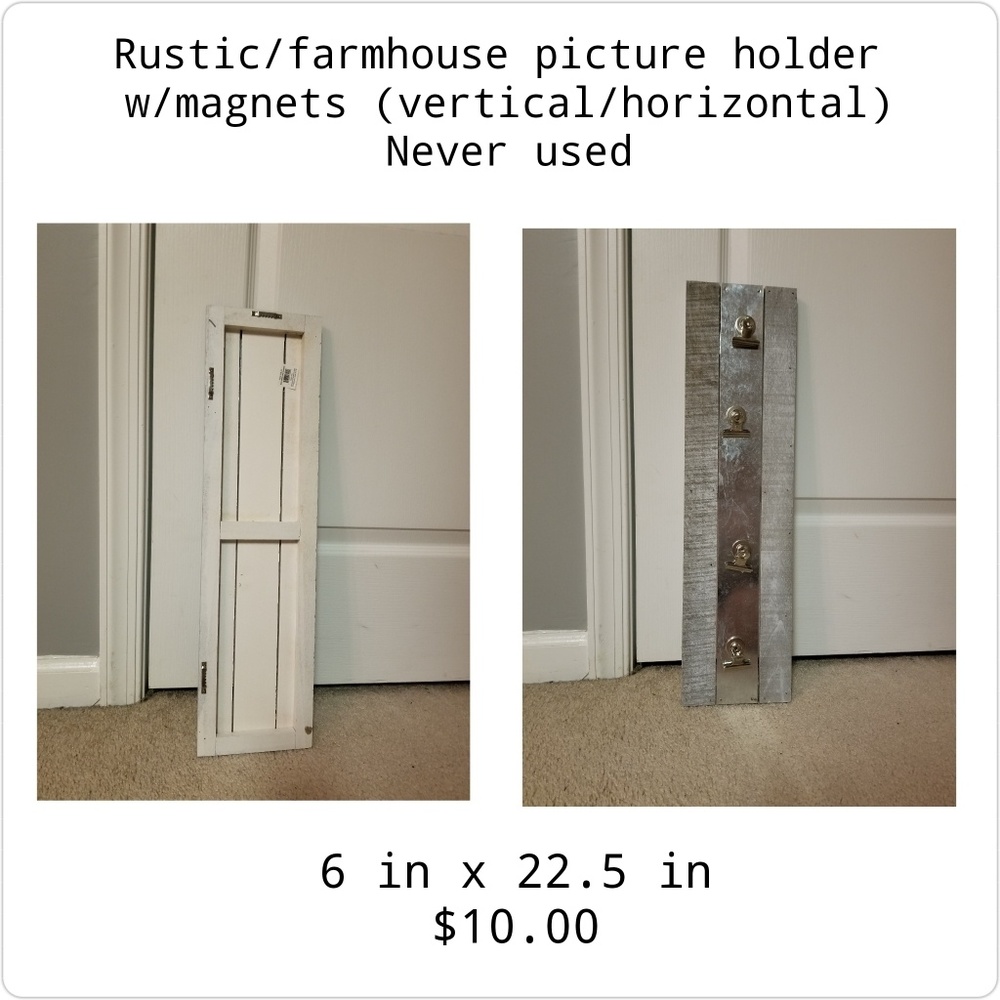 Rustic Grey Magnet picture holder.